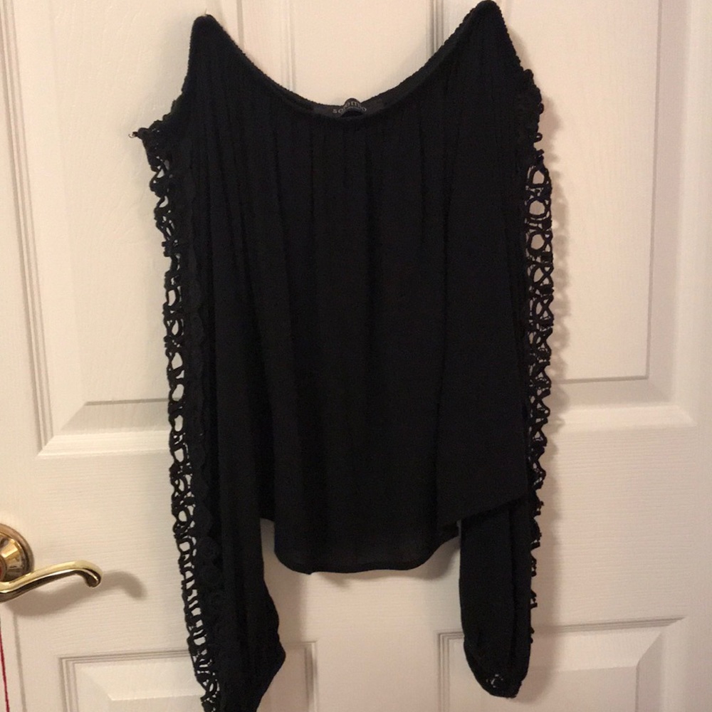 Black off the shoulder top